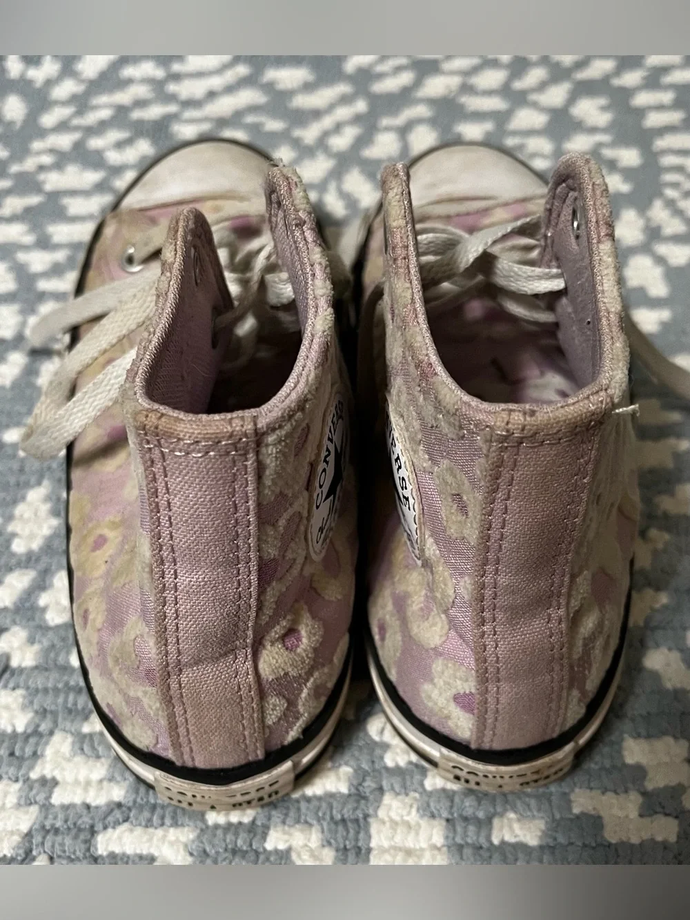 Converse Youth High Top Floral Sneakers Size 3